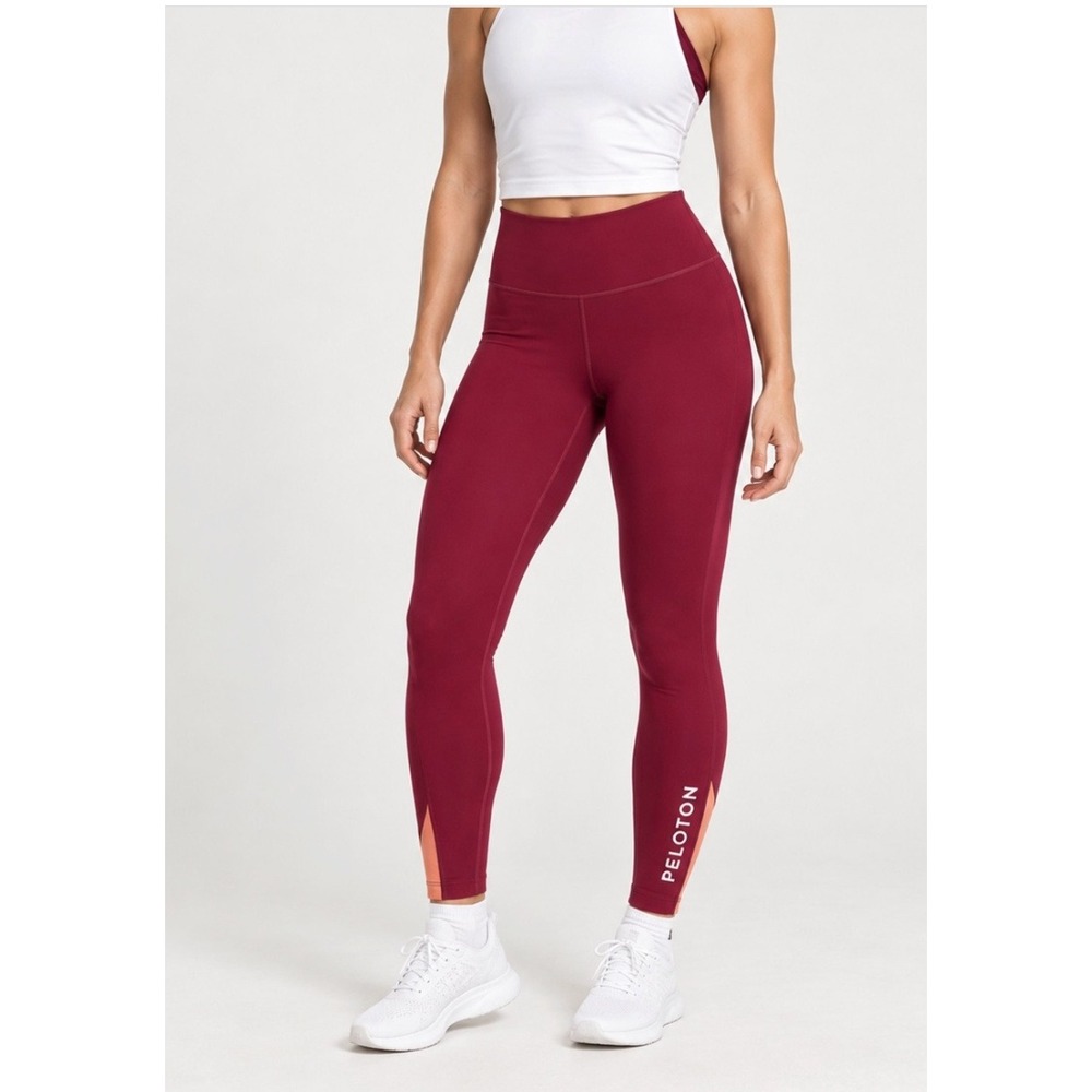 Peloton Move Mission Rib Insert Leggings Women's S Red 7/8